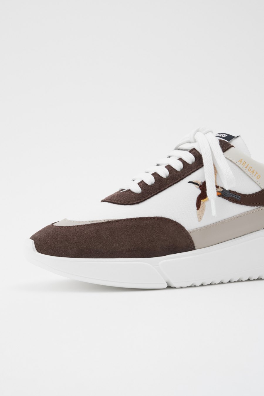 White / Brown Axel Arigato Genesis Stripe B Bird Runner Women's Sneakers South Africa | ZA4217-83