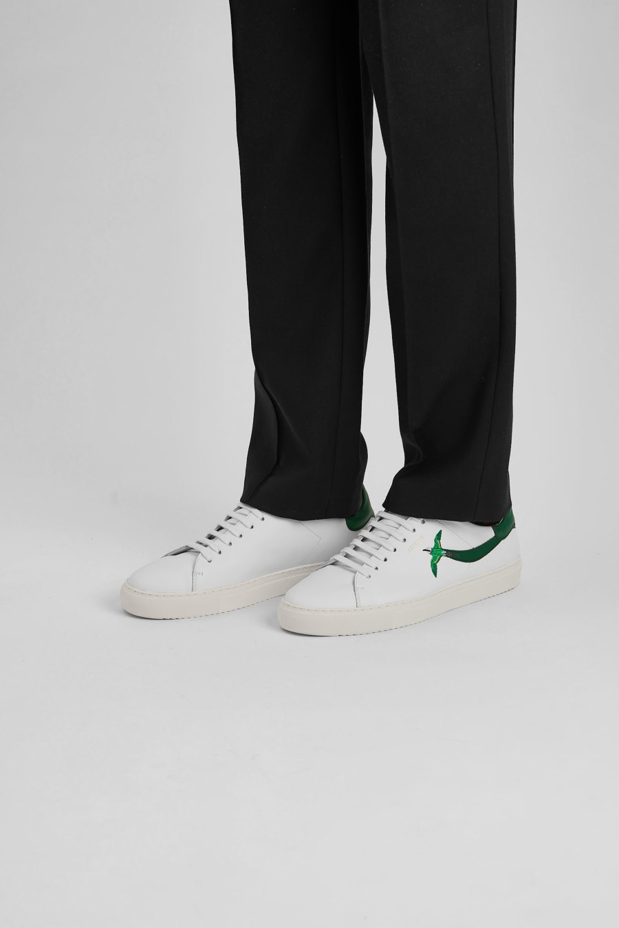 White / Kale Green Axel Arigato Clean 90 Stripe B Bird Men's Sneakers South Africa | ZA6654-20