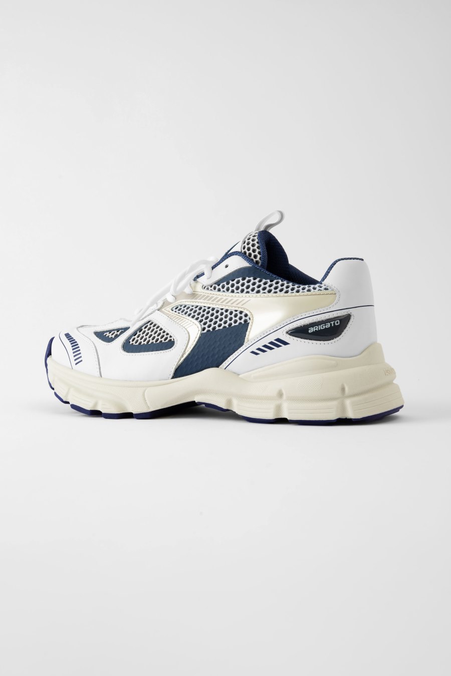 White / Navy Axel Arigato Marathon Runner Men's Sneakers South Africa | ZA7033-02