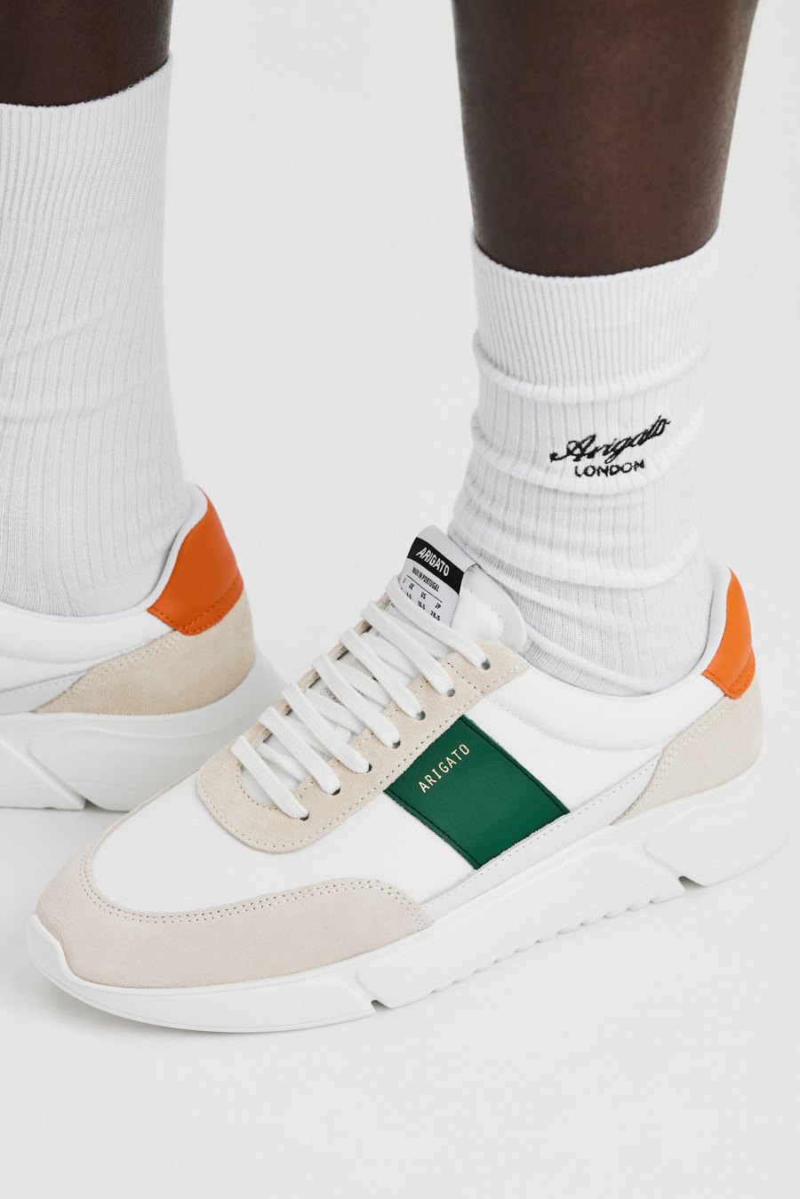 White / Orange / Green Axel Arigato Genesis Vintage Runner Men's Sneakers South Africa | ZA2739-67